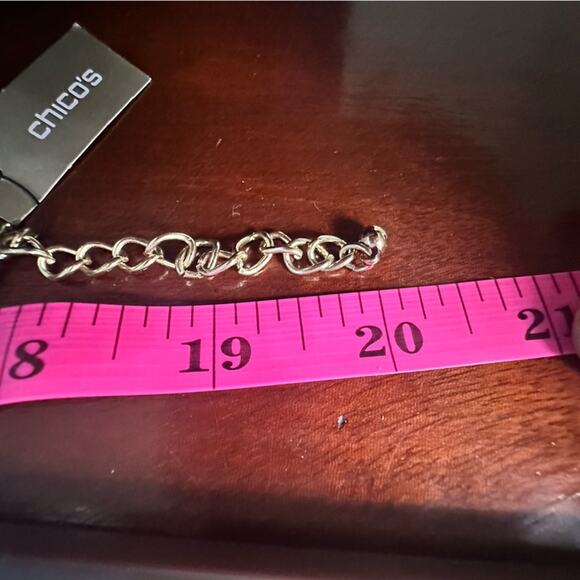 Chico's ASTER FRINGE Necklace Pearl Waterfall Gold Cream NWT $69 Statement - Picture 6 of 10